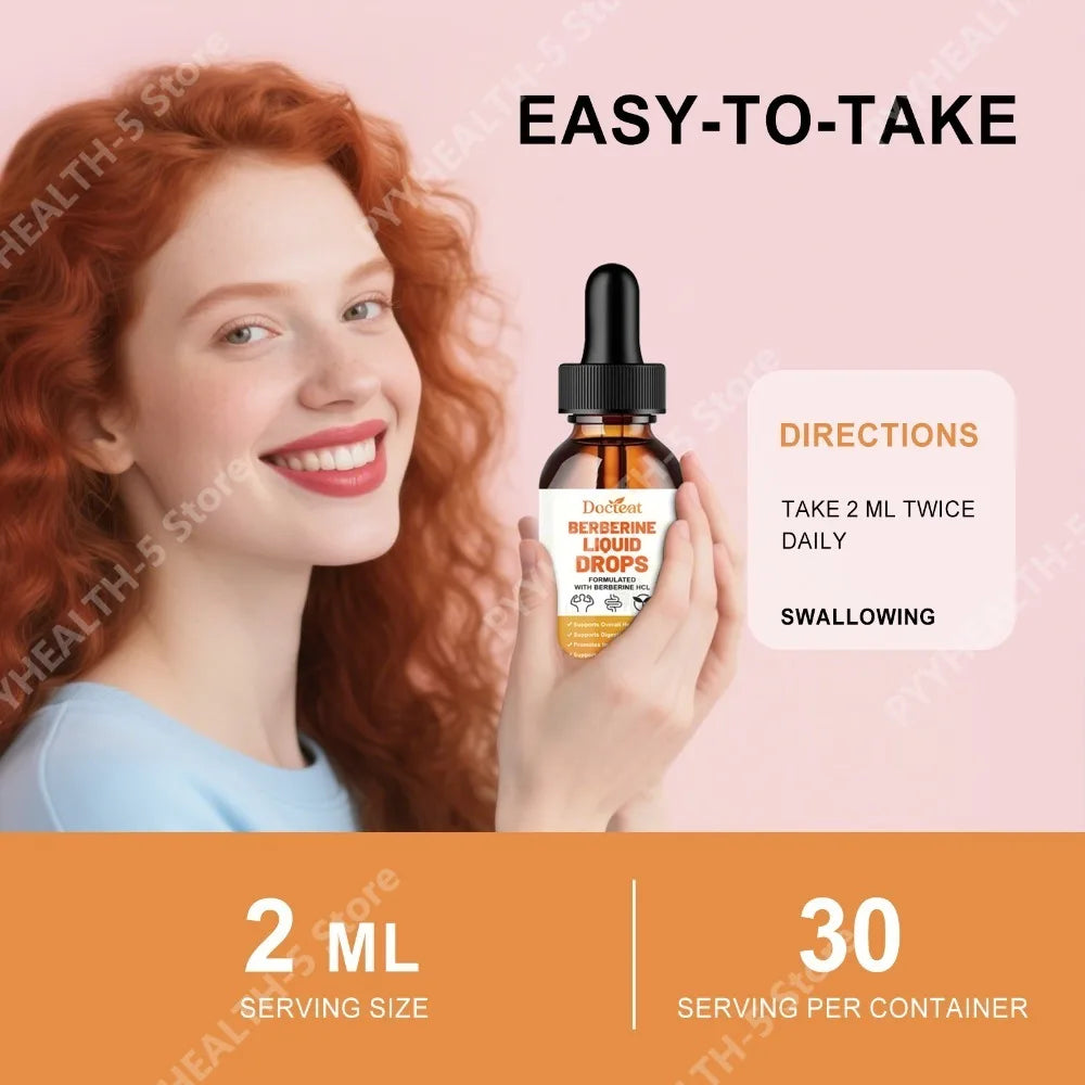 Berberine Liquid Drops – Pineapple, Green Coffee & Cinnamon Herbal Supplement Qst
