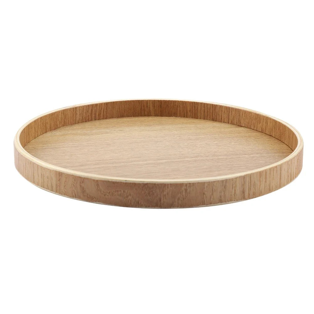 Nordic Round Wooden Serving Tray – Coffee, Fruits & Candies Wooden Serving Tray Qme