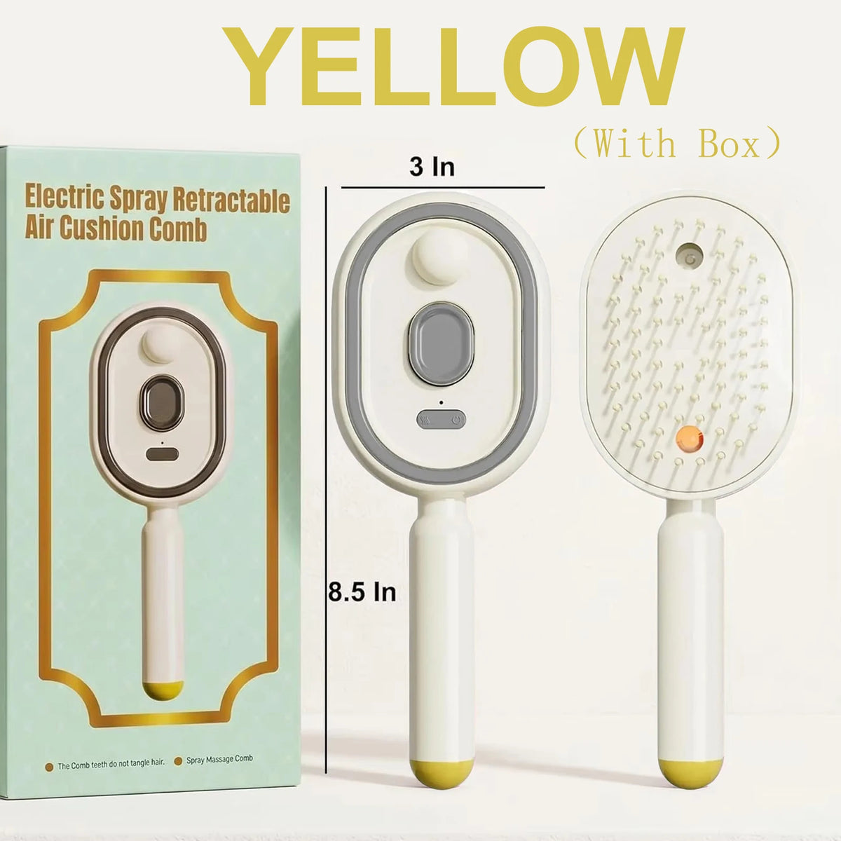 Vilnason Electric Steam Hair Straightener Brush | USB-C Steam Hair Brush Qst Yellow-With Box
