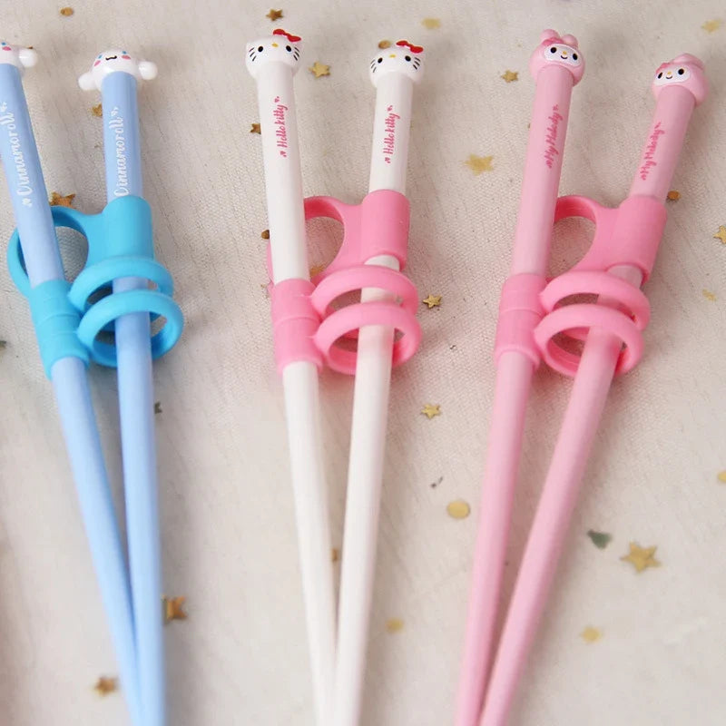 Hello Kitty Kuromi Finger-Loop Practice Chopsticks Food-Grade Practice Chopsticks Qme