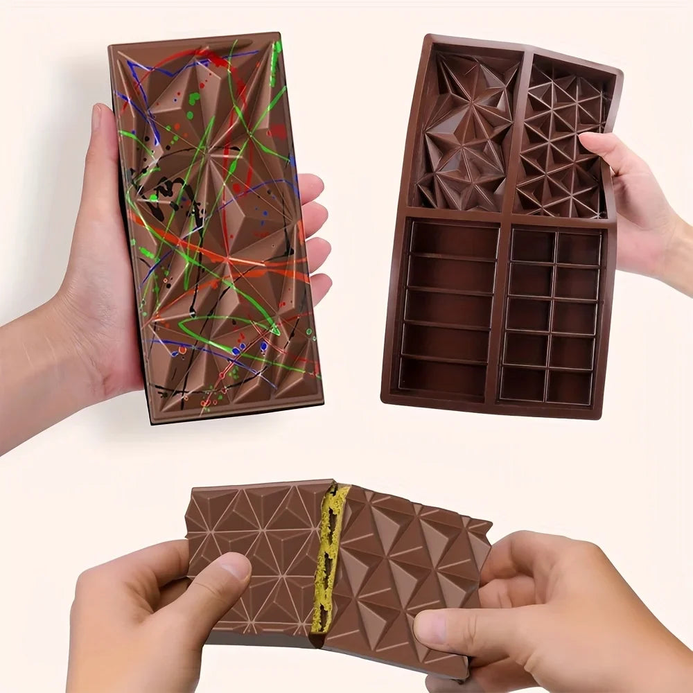 Large Deep Silicone Chocolate Bar Mold – Dubai Pistachio Style Silicone Chocolate Mold Qme