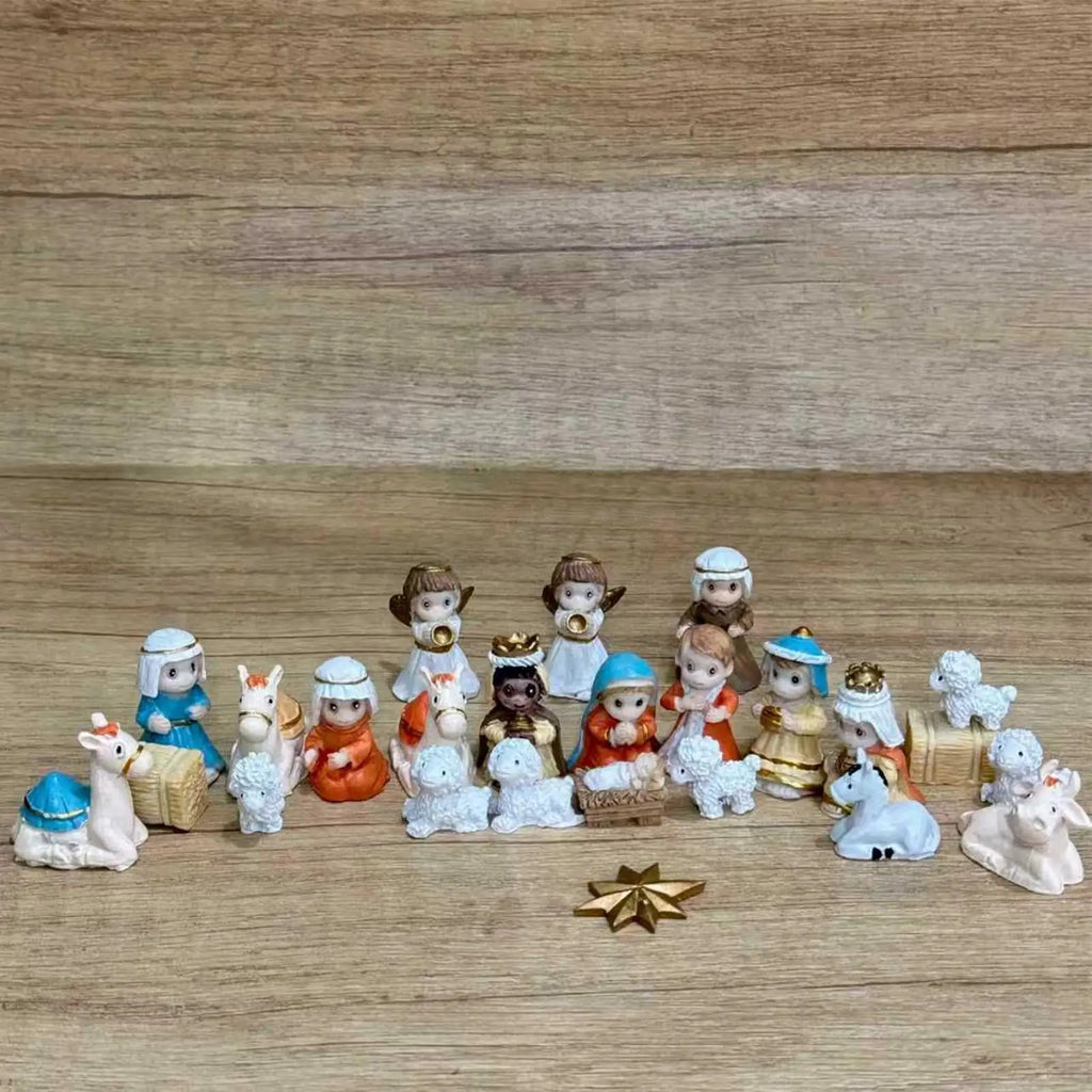 Classic Nativity Scene Figures – Religious Resin Christmas Set Nativity Figurine Set Qme