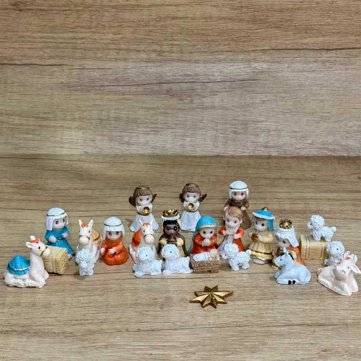 Classic Nativity Scene Figures – Religious Resin Christmas Set Nativity Figurine Set Qme