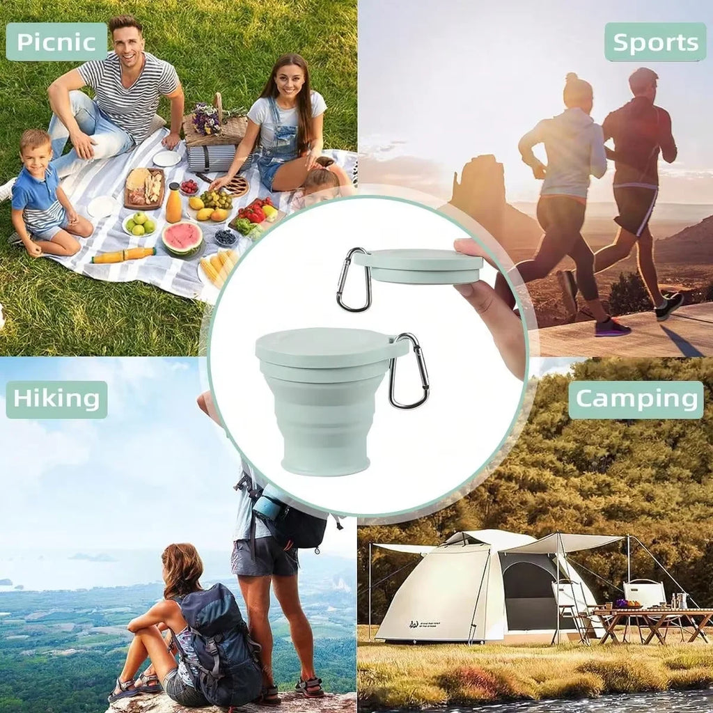 Silicone Folding Cup – Portable Camping & Travel Water Cup Folding Silicone Cup Qst