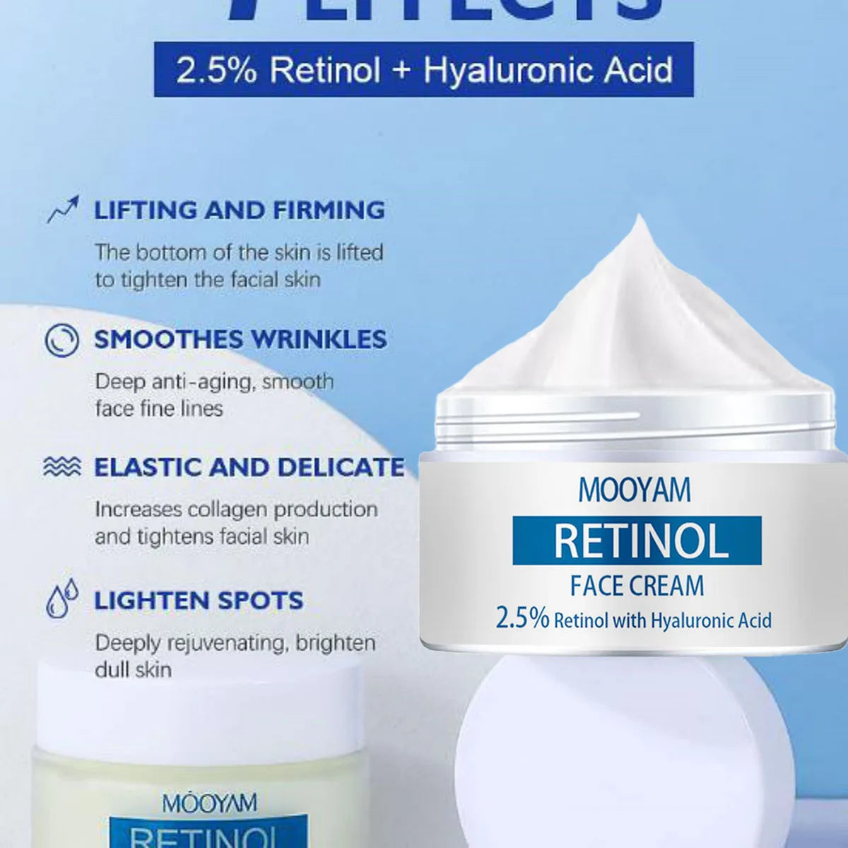 YRFKT 2.5% Retinol & Hyaluronic Acid Cream – Firm & Brighten Retinol Face Cream Qst
