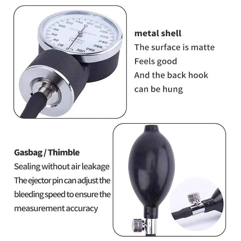 Manual Blood Pressure Monitor – Aneroid Upper Arm Cuff & Stethoscope Blood Pressure Monitor Qst