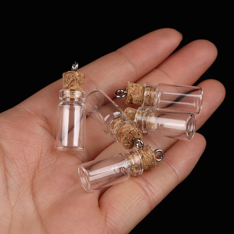 Mini Glass Bottles with Cork Stoppers – Small Vials & Jars Glass Vials & Jars Qme 10pcs
