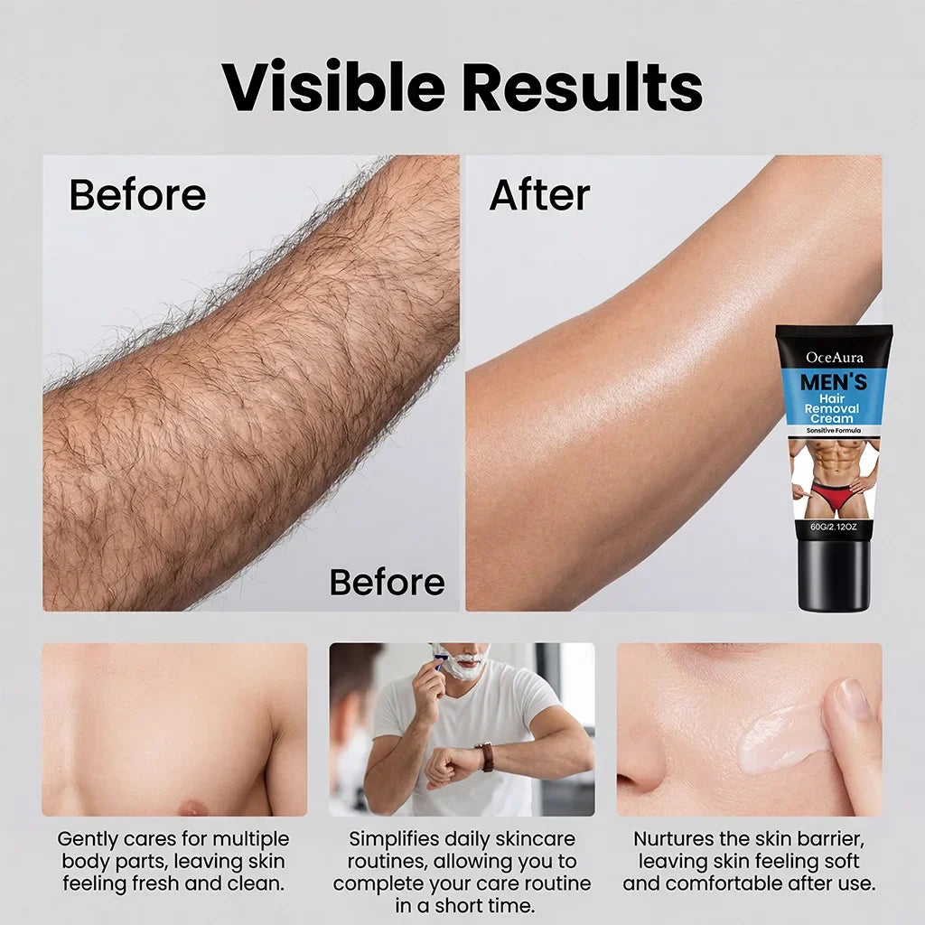 Men's Gentle Hair Removal Cream – Fast Depilatory Hair Removal Cream Qme