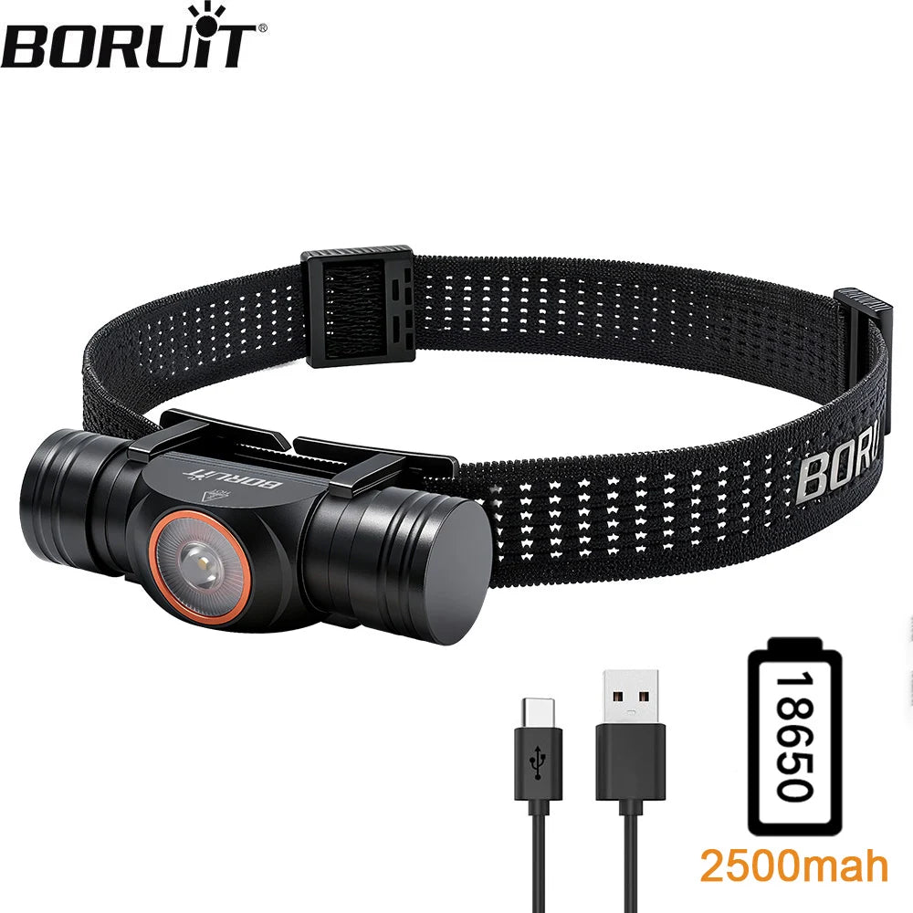 BORUiT HP400 LED Headlamp 650LM IP67 Type-C Rechargeable LED Headlamp Qst