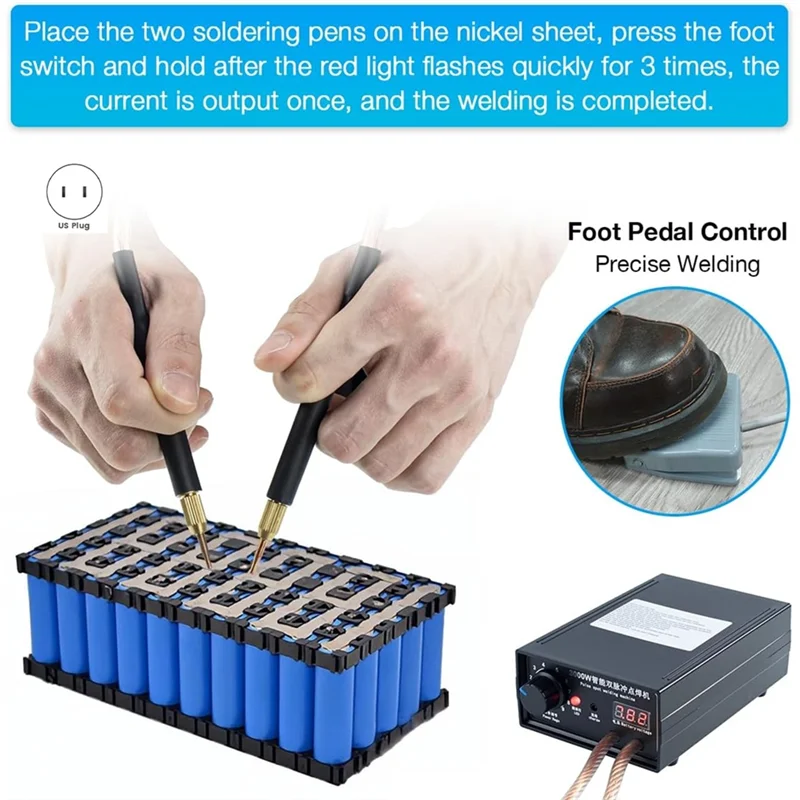 A02F 8000W Battery Spot Welder – DIY Nickel Strip Machine Battery Spot Welder Qme As Shown