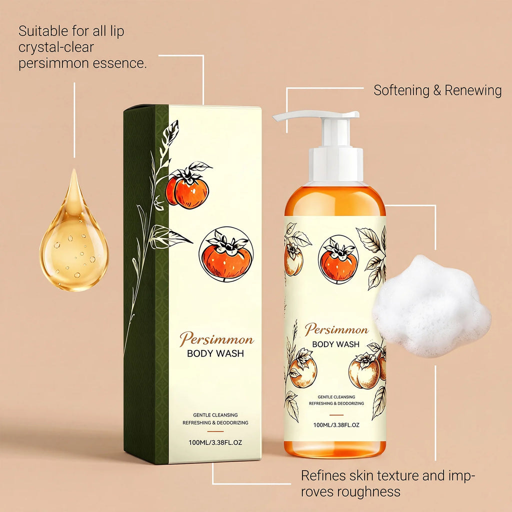 Persimmon Body Wash Gel 100ml – Moisturizing Shower Gel Body Wash Gel Qst
