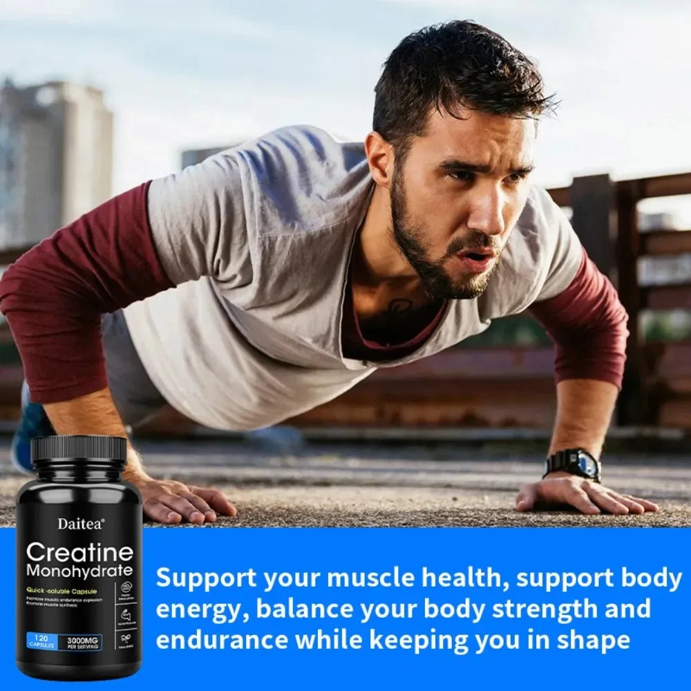 STRESSXCEL Creatine Monohydrate Capsules | Strength & Muscle Creatine Supplement Qst