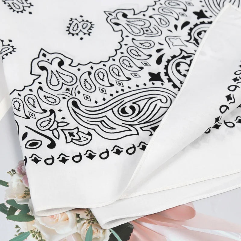 Oversized Cotton Bandana Scarf – Hip Hop Paisley Square Wrap Square Bandana Scarf Qme