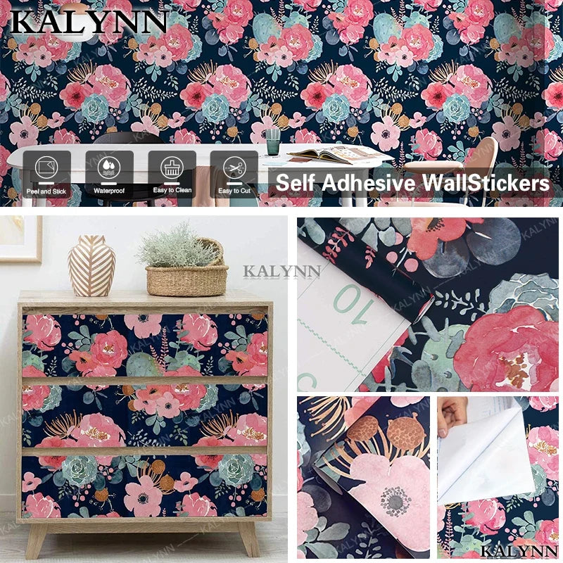 Floral Peel & Stick Removable Wallpaper – Vinyl Wall Sticker Peel & Stick Wallpaper Qme