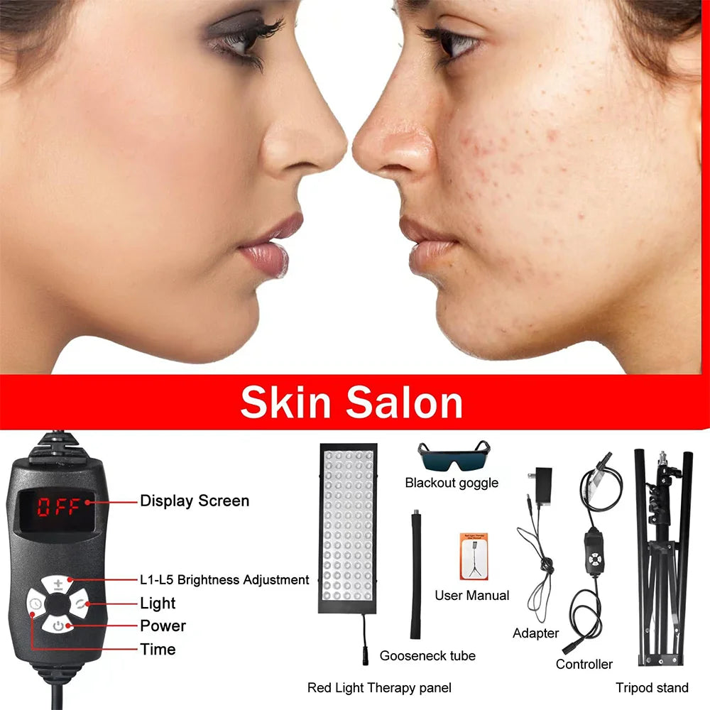 75-LED Red Light Therapy Panel 660nm 850nm – Face & Body Red Light Therapy Panel Qst