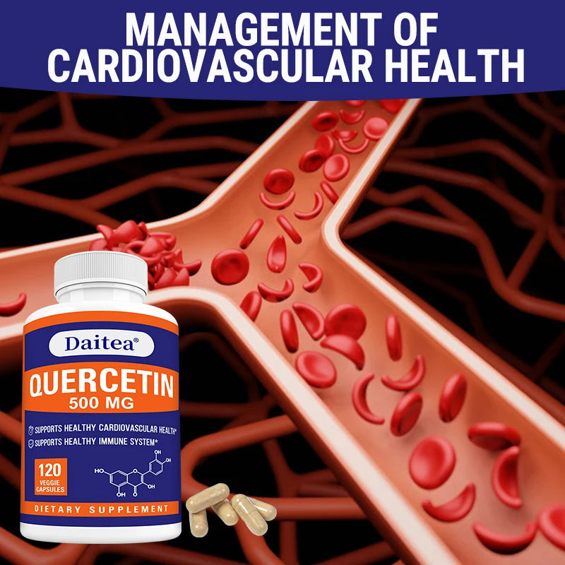 Quercetin 500mg Capsules – Antioxidant & Immune Support Quercetin Supplement Qst
