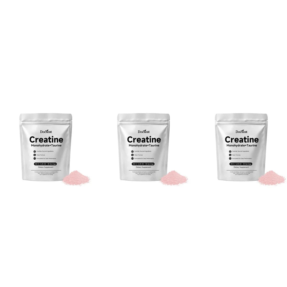 Creatine Monohydrate & Taurine Powder – 30 Servings | Sports Nutrition Sports Nutrition Powder Qst 540g(Pack of 3)