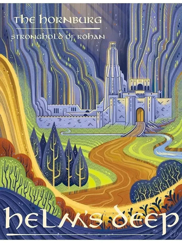 Fantasy Castle Retro Travel Poster Canvas Print | Wall Art Canvas Wall Art Qst 2 20x30cm Unframed