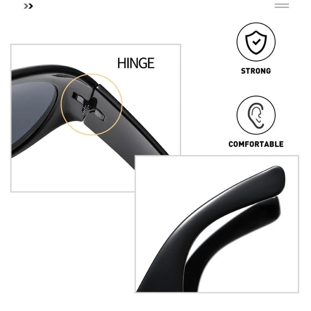 Oversized Square Sunglasses UV400 Protection – Vintage Style Oversized Sunglasses Qme