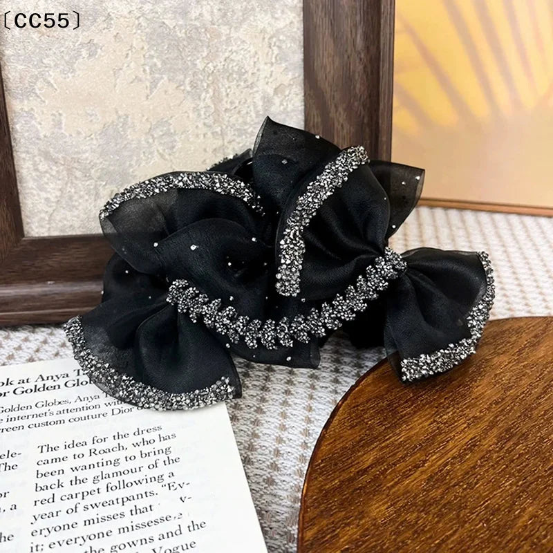 Elegant Mesh Bow Hair Clip – Women's Claw Hairpin Gift Bow Hair Clip Qst Default Title
