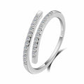 925 Sterling Silver Thin Resizable Ring | Cubic Zirconia Sterling Silver Ring Qme resizable