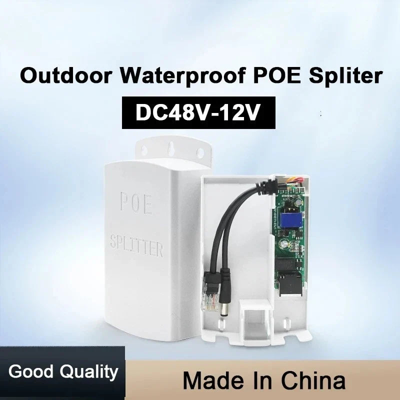 PoE Splitter 48V to 12V 2A – Outdoor IP Camera & Wireless AP PoE Power Splitter Qme