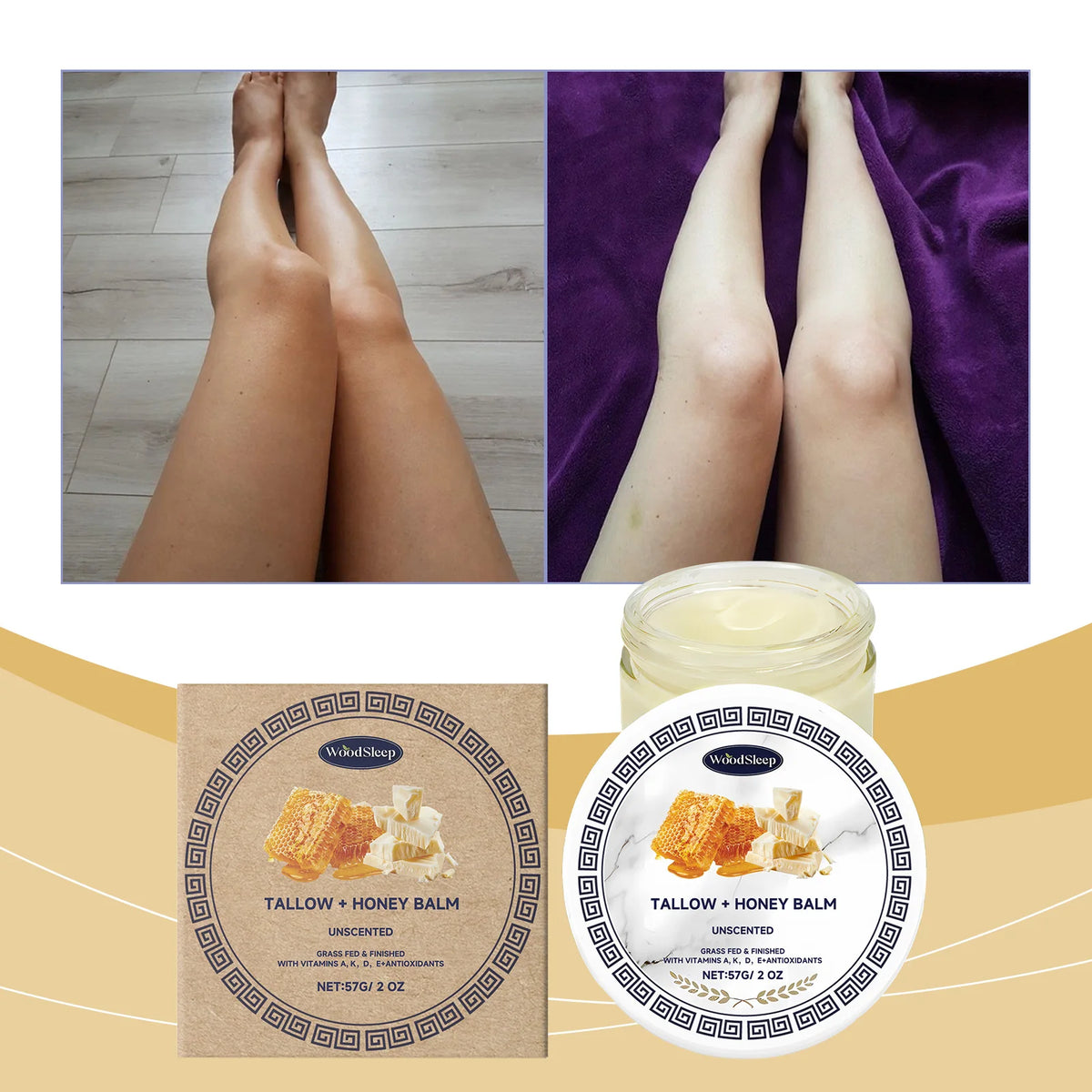 WoodSleep Tallow Honey Balm – Nourishing Body Moisturizer Body Moisturizer Cream Qst