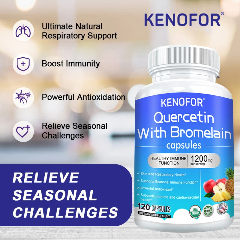 Quercetin Bromelain Complex 1200mg – Immune & Wellness Caps Wellness Supplement Qst