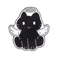 Cartoon Angel & Devil Cat Enamel Pin – Dual Kitten Brooch Enamel Pin Brooch Qme style1-black