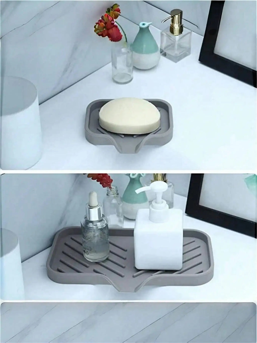 Silicone Sink Splash Guard & Faucet Handle Drip Tray Silicone Drip Tray Qme