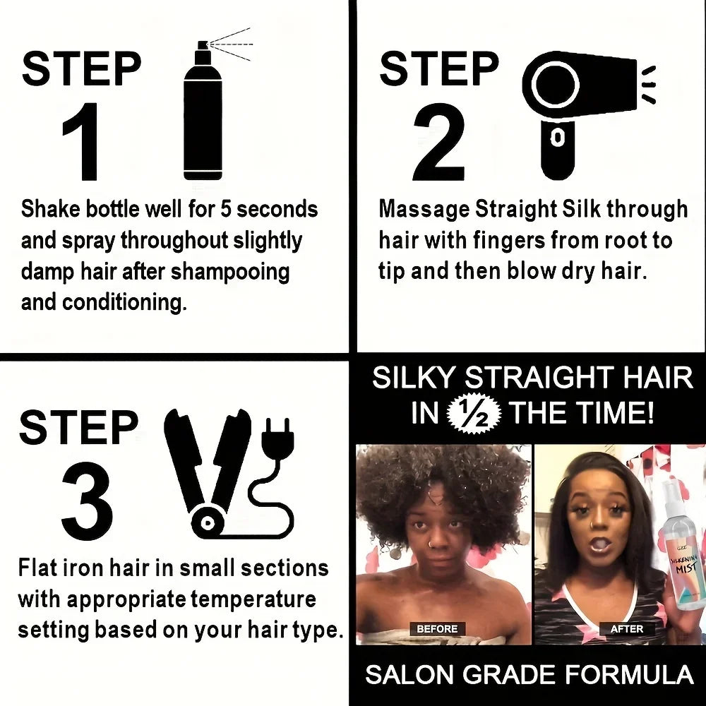 GZE Silk Therapy Hair Silkening Spray – Thermal Shield Hair Silkening Spray Qme