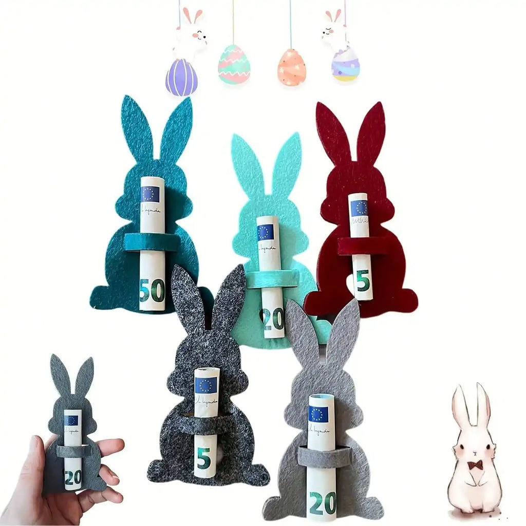 Easter Rabbit Felt Cutlery Roll Bag | Knife & Fork Organizer Cutlery Storage Bag Qme