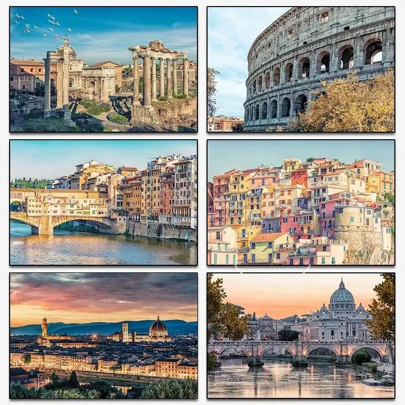 Italy Landscape Canvas Wall Art – Rome Florence Tuscany Print Canvas Wall Art Qst