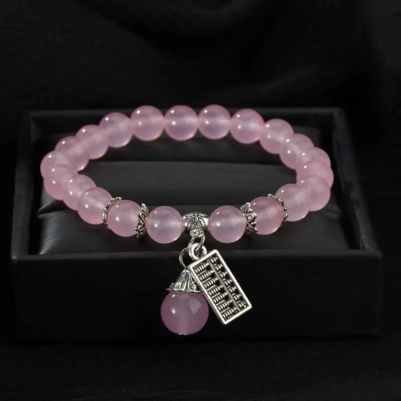 Natural Agate Amethyst Abacus Beaded Bracelet | 8mm Gemstone Beaded Stone Bracelet Qme