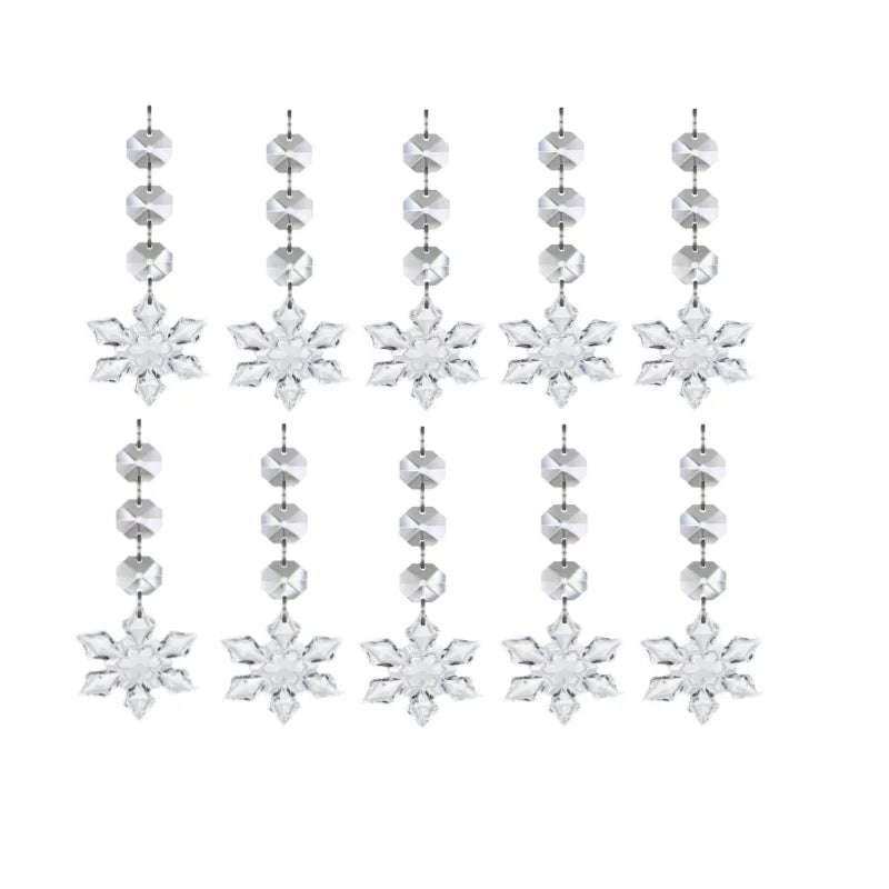 Snowflake Crystal Christmas Ornaments – Acrylic Tree Decorations Christmas Ornaments Qme 10PCS