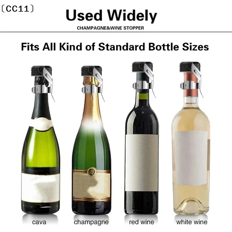 Stainless Steel Wine & Champagne Bottle Stopper | 3 Colors Wine Bottle Stopper Qme