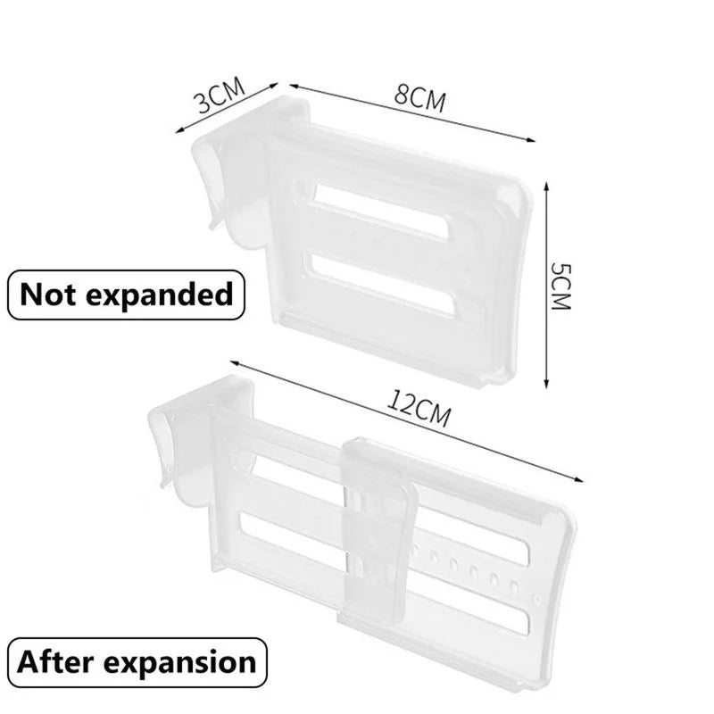 Refrigerator Side Door Telescopic Partition Organizer 4pcs Fridge Shelf Organizer Qme