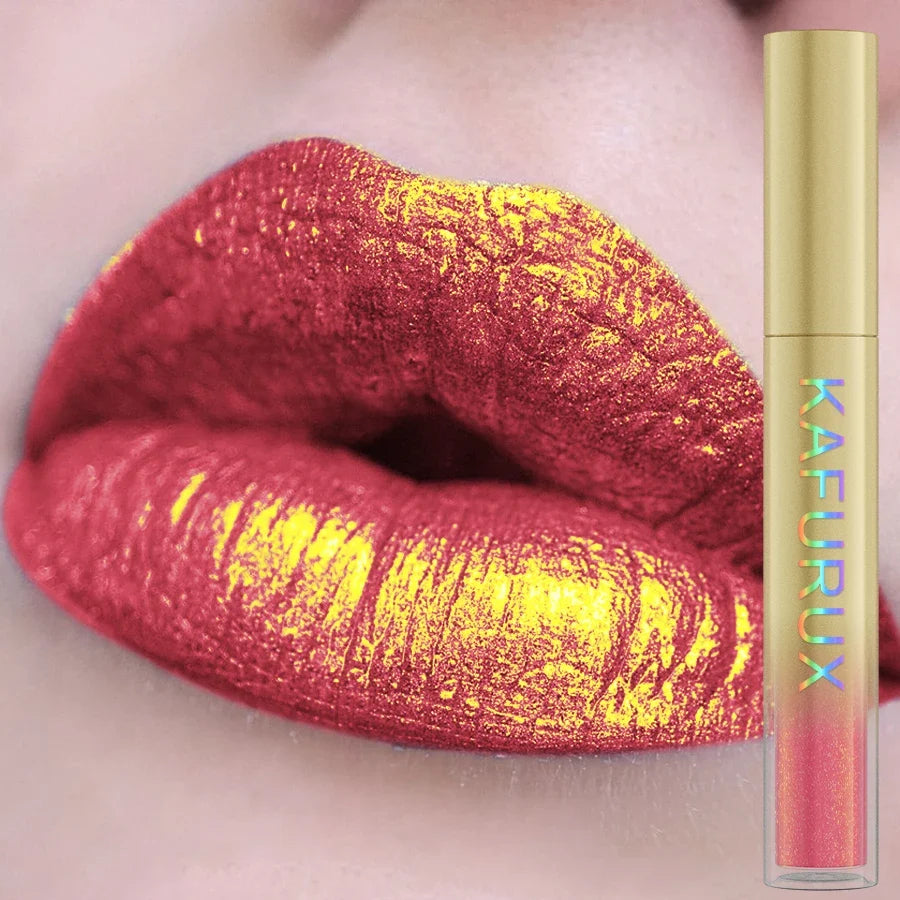 Sparkling Glitter Metallic Lip Glaze – 14 Colors Long-Lasting Glitter Lip Glaze Qme 101