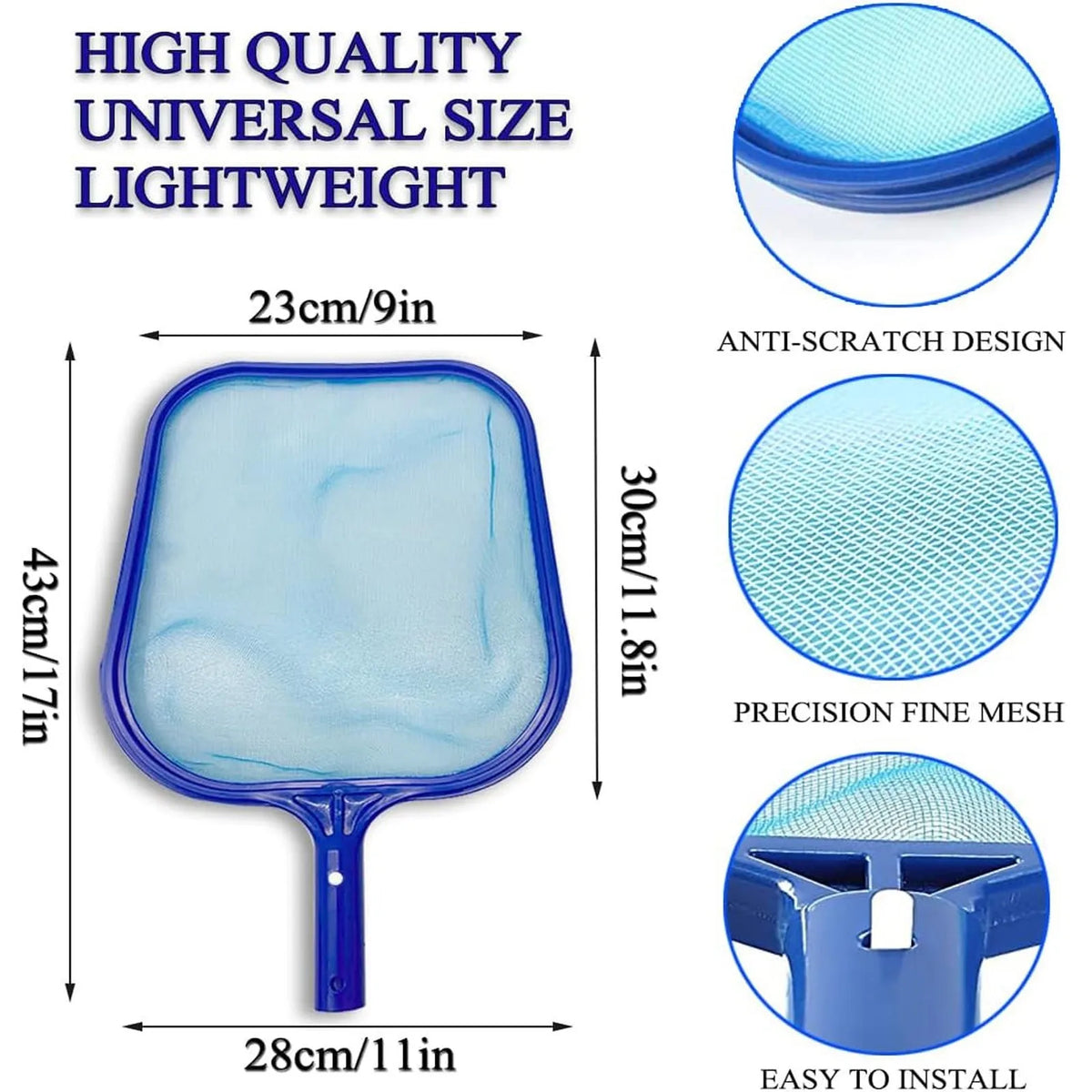 Pool Leaf Skimmer Net – 4 Removable Aluminium Connections | Qme Pool Skimmer Net Qme