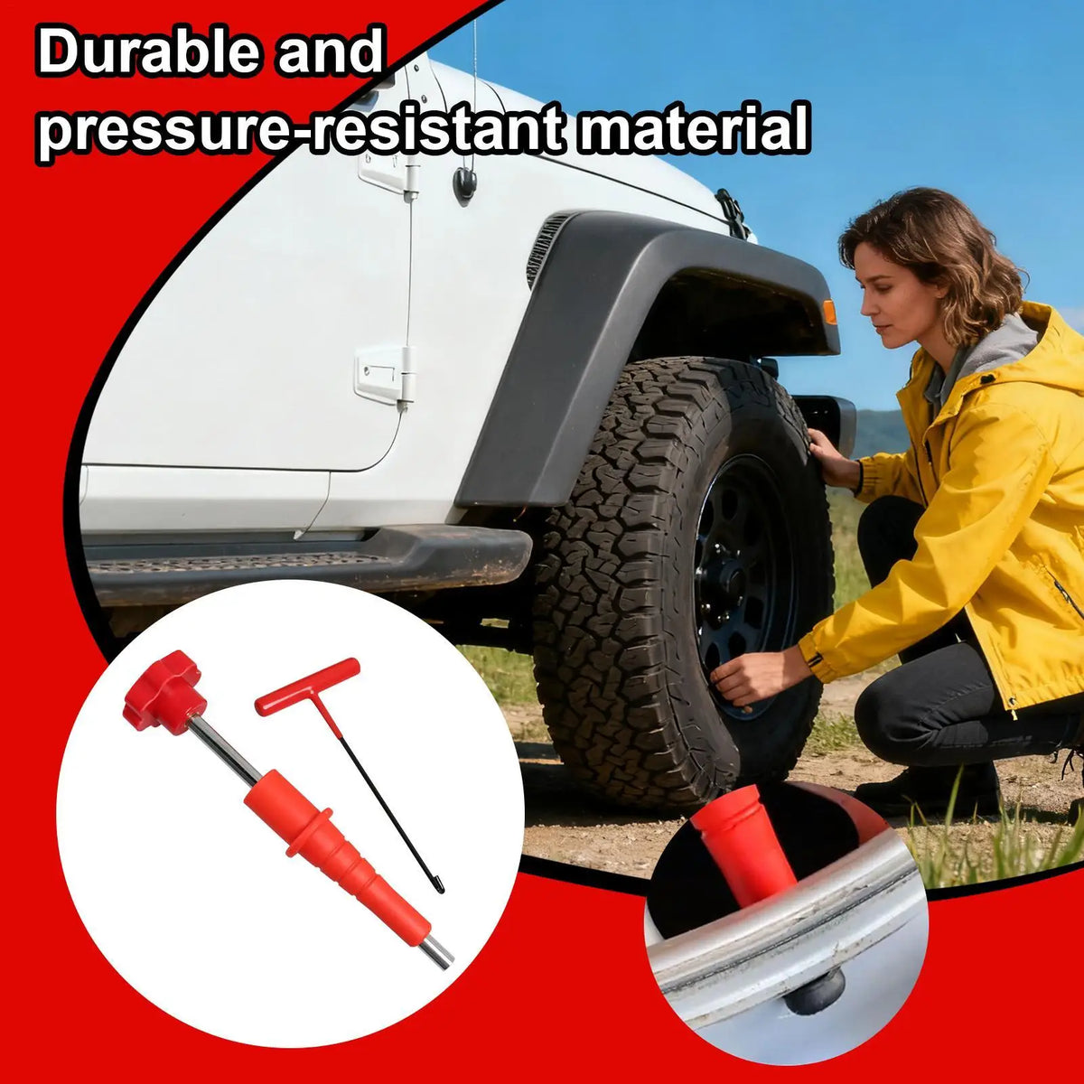 3-Piece Alloy Tire Valve Stem Removal Tool Set | Non-Slip Tire Valve Tool Set Qme
