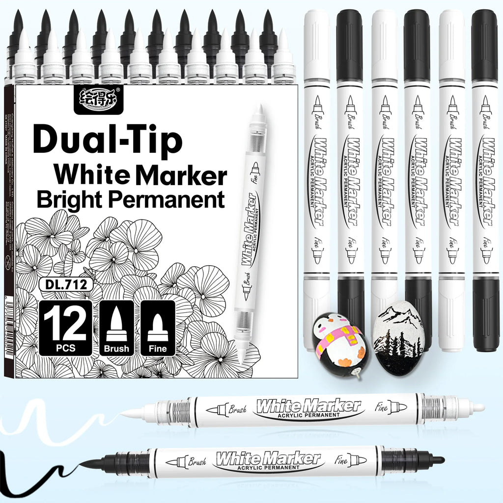 Dual Tip Acrylic Paint Pens – Large Capacity Permanent Markers Acrylic Paint Pen Qme
