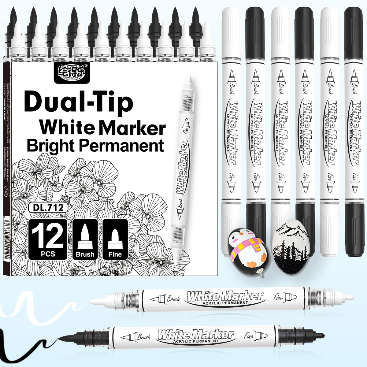 Dual Tip Acrylic Paint Pens – Large Capacity Permanent Markers Acrylic Paint Pen Qme