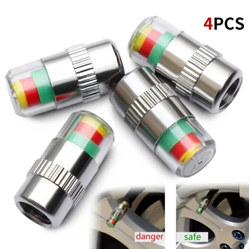 Tire Pressure Indicator Valve Caps | 2.2–2.4 Bar Monitor Tire Pressure Monitor Qme