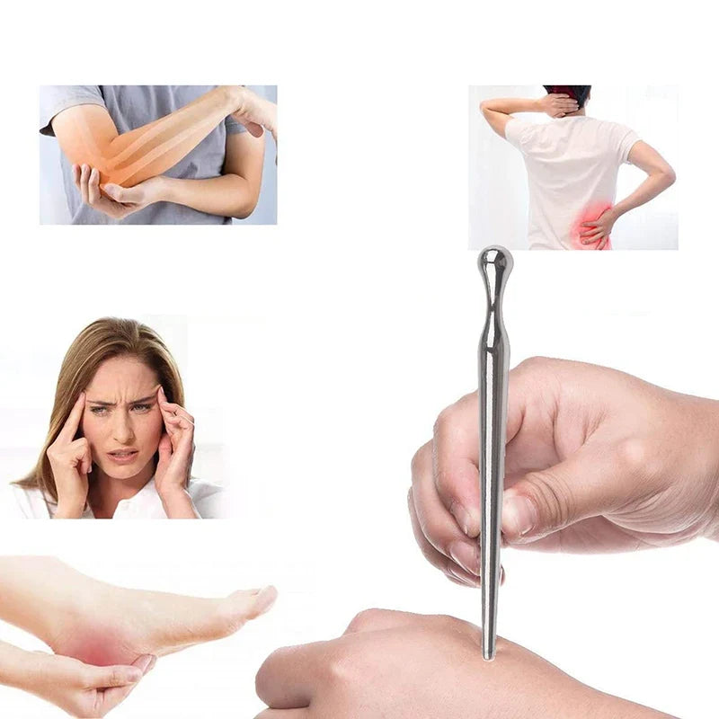 Metal Acupuncture Pen – Manual Trigger Point Massager Tool Acupressure Massage Pen Qme