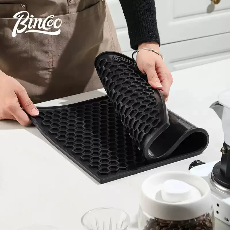 Bincoo 45x30cm Silicone Barista Tamping Mat – Non-Slip Espresso Barista Tamping Mat Qst