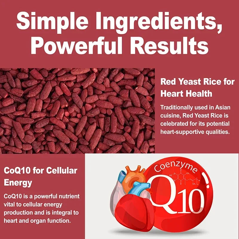 Red Yeast Rice with CoQ10 Supplement – Antioxidant Energy Dietary Supplement Qst