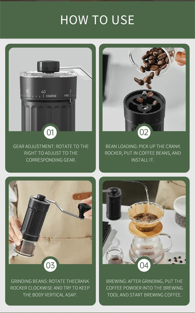 Lightweight Manual Hand Coffee Bean Grinder – No Electric Needed Manual Coffee Grinder Qme