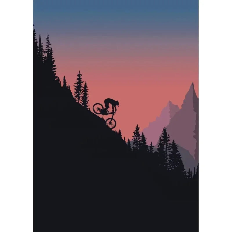Vintage Mountain Bike Canvas Poster – Sport Wall Art Canvas Wall Art Qst H 40x60cm Unframed