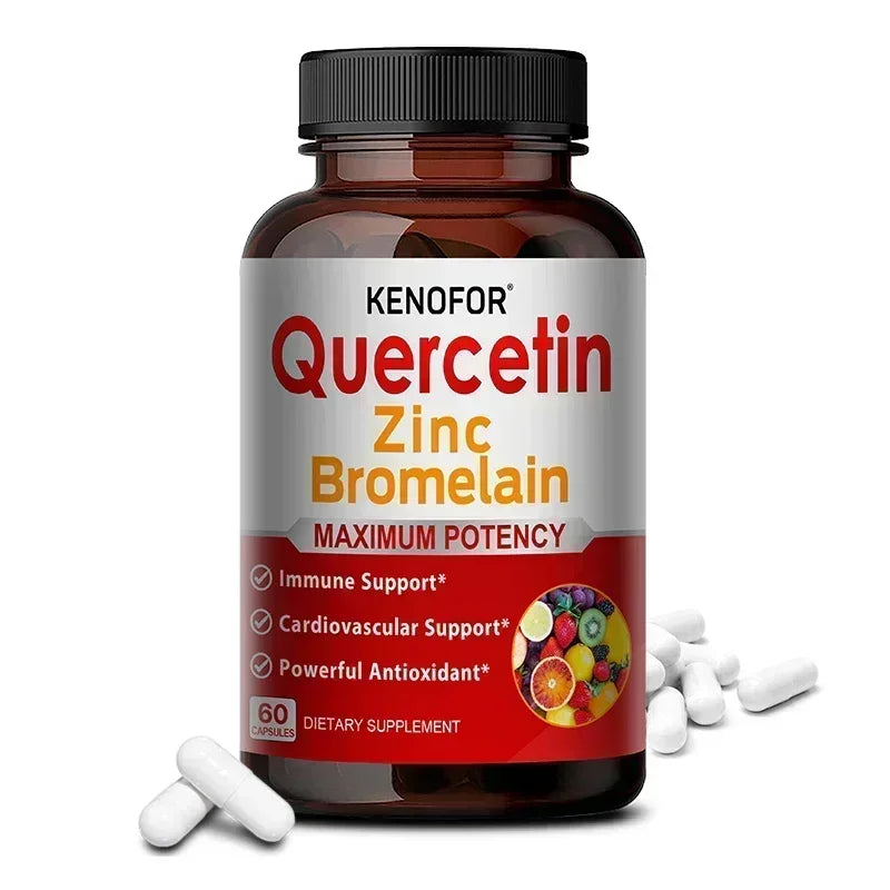 Zinc Quercetin Bromelain Supplement – 120 Capsules Dietary Supplement Qst 60 count-1 bottle