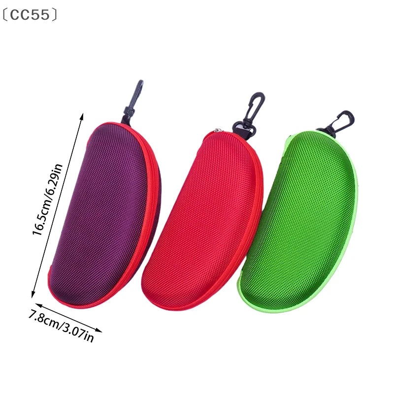 EVA Hard Glasses Case with Carabiner Hook | Colorful Zipper Eyeglasses Case Qst